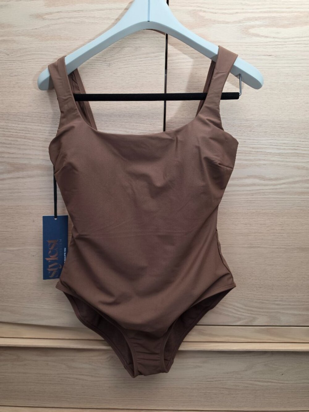 Styleest DreamSculpt Square Neck One Piece Cocoa M - Picture 7 of 11